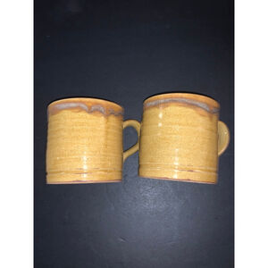 D. Berkley Handmade Pottery Mugs Set of 2 One Size Yellow Brown